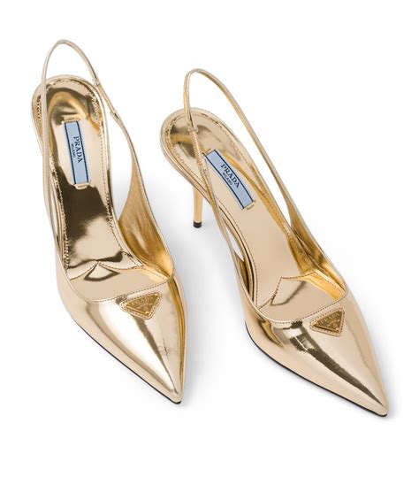 prada slingback pump|prada metallic leather slingback pumps.